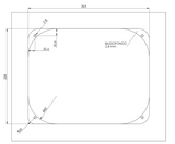 CLR1375 - Cuve rectangle avec couvercle en verre 375x325x125mm