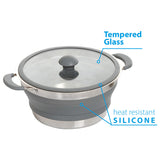 FAIT-TOUT PLIABLE VOLCANO FOLD-AWAY EN SILICONE ET INOX Ø 24 CM - BRUNNER