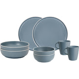 PACK VAISSELLE TETE A TETE DOLOMIT BLEU 8 PIECES ANTIGLISSE - BRUNNER