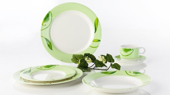 MELAMINE KIT 20 PIECES GREEN LEAVES