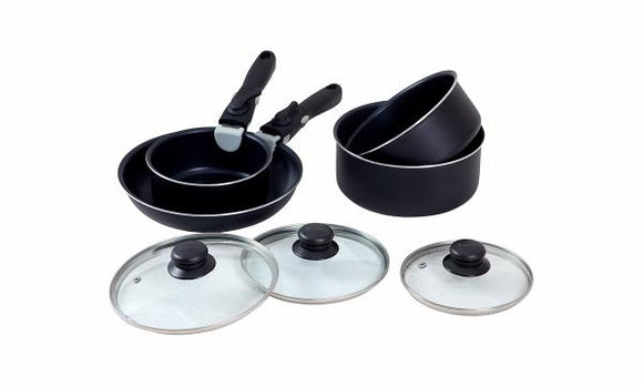SET OF 3 STACKABLE CASSEROLES AND 1 FAN