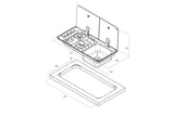 FL1401-E - 2 burner stove and 1 sink combination on the right 716x340mm