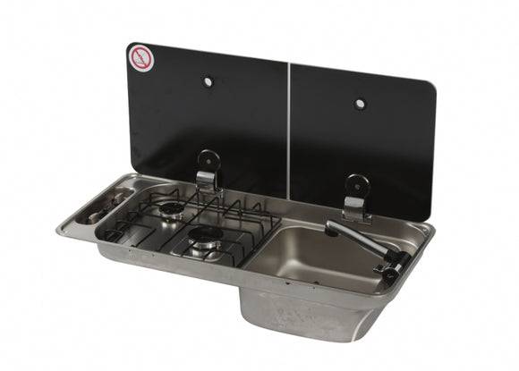 FL1401-P - 2 burner stove and 1 sink combination on the right 716x340mm