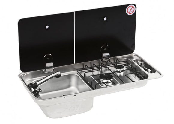 FL1402-E - 2 burner stove and 1 sink combination on the left 716x340mm