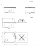CLC1710 - Compact rectangle sink unit + 1 piezo built-in light