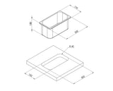 CLA1404 - Rectangular tank 320x170x150mm