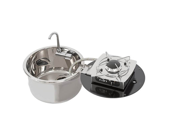 CLC1701-P - Compact round sink unit + 1 piezo built-in burner