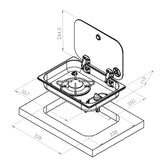 Built-in 1 burner stove with glass lid