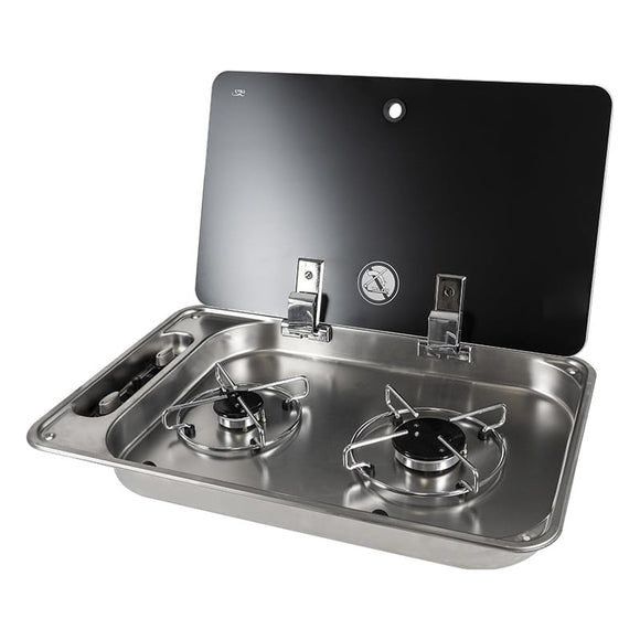 FC1336-P - 2 burner stove with lid 530x340mm