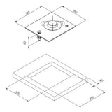 PV1320-S - 1 burner glass stove without lid 290x325mm