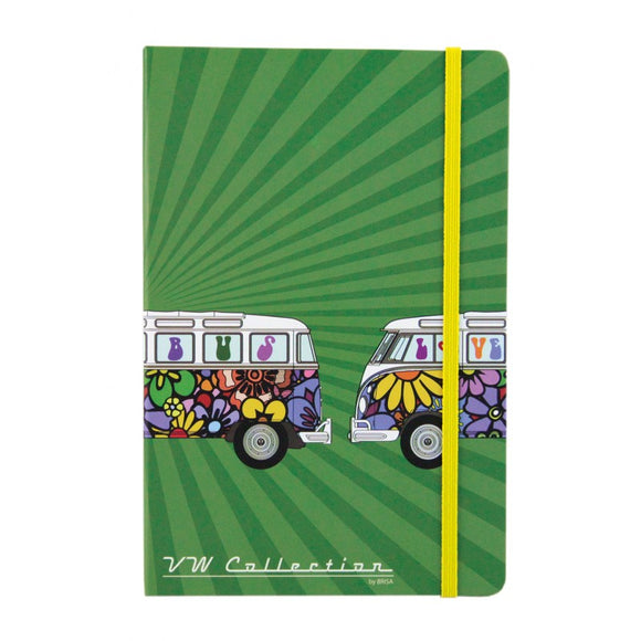 VW T1 GREEN LINES TRAVEL NOTEBOOK - A5 - 192 PAGES 