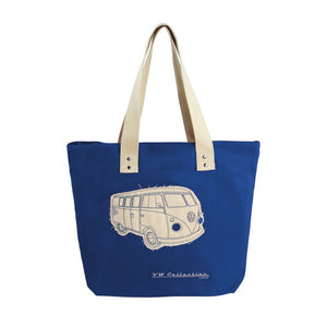 SAC DE PLAGE CANVAS VW T1 BLEU - 43 X 40 X 10 CM